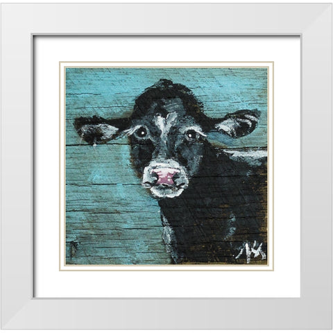 Black Beauty White Modern Wood Framed Art Print with Double Matting by Strong, Molly Susan
