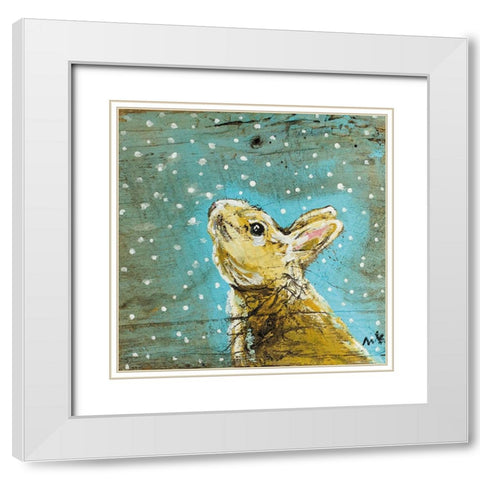Bunny II White Modern Wood Framed Art Print with Double Matting by Strong, Molly Susan
