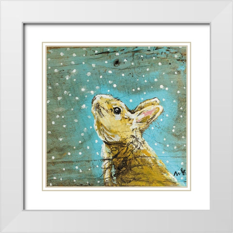 Bunny II White Modern Wood Framed Art Print with Double Matting by Strong, Molly Susan