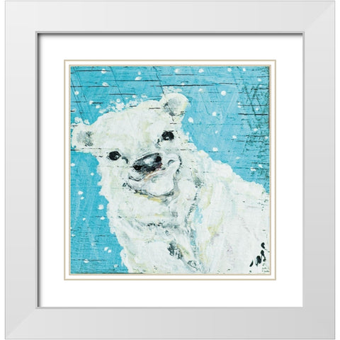 Polar Bear White Modern Wood Framed Art Print with Double Matting by Strong, Molly Susan