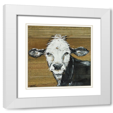 Black and White Cookie White Modern Wood Framed Art Print with Double Matting by Strong, Molly Susan
