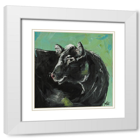 Side Eye White Modern Wood Framed Art Print with Double Matting by Strong, Molly Susan