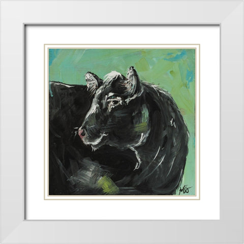 Side Eye White Modern Wood Framed Art Print with Double Matting by Strong, Molly Susan