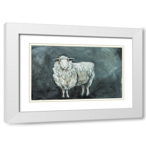 Sheep II White Modern Wood Framed Art Print with Double Matting by Strong, Molly Susan