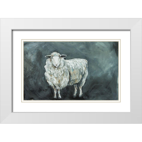 Sheep II White Modern Wood Framed Art Print with Double Matting by Strong, Molly Susan