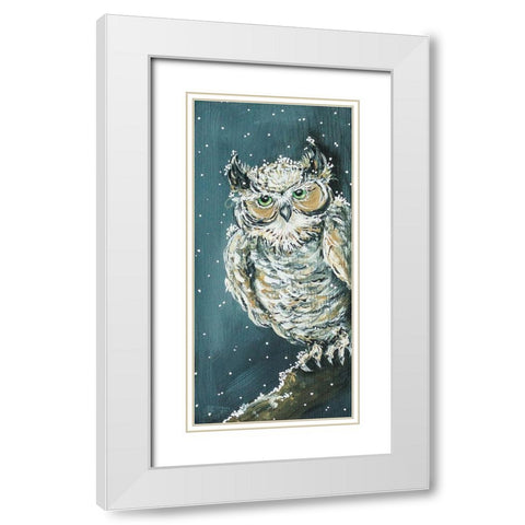 Snowy Owl White Modern Wood Framed Art Print with Double Matting by Strong, Molly Susan