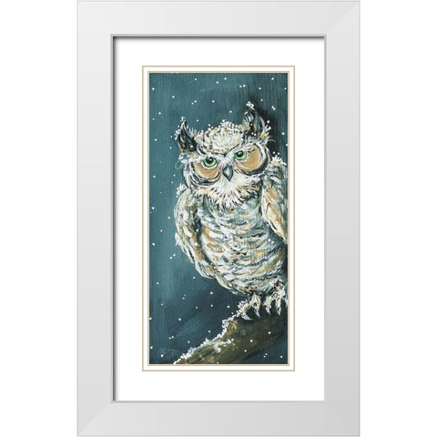 Snowy Owl White Modern Wood Framed Art Print with Double Matting by Strong, Molly Susan