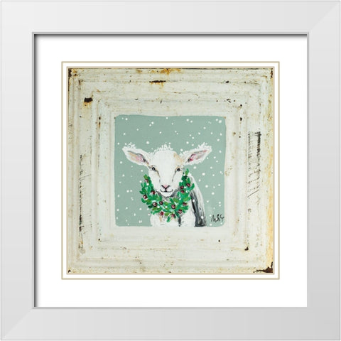 Lamb in Snow White Modern Wood Framed Art Print with Double Matting by Strong, Molly Susan