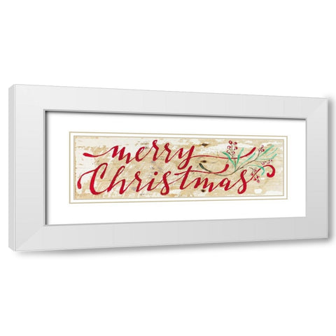 Merry Christmas II White Modern Wood Framed Art Print with Double Matting by Strong, Molly Susan