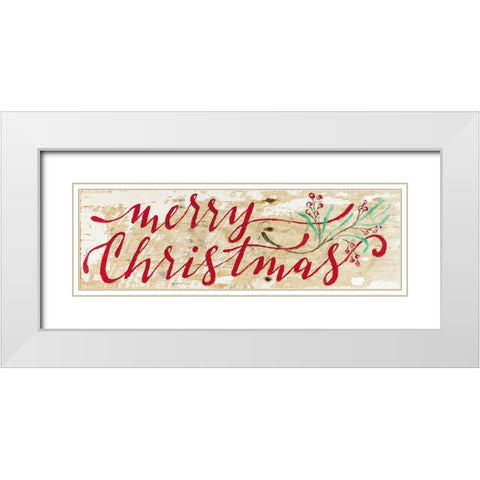 Merry Christmas II White Modern Wood Framed Art Print with Double Matting by Strong, Molly Susan