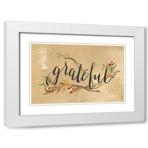 Grateful White Modern Wood Framed Art Print with Double Matting by Strong, Molly Susan