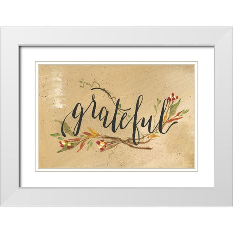 Grateful White Modern Wood Framed Art Print with Double Matting by Strong, Molly Susan
