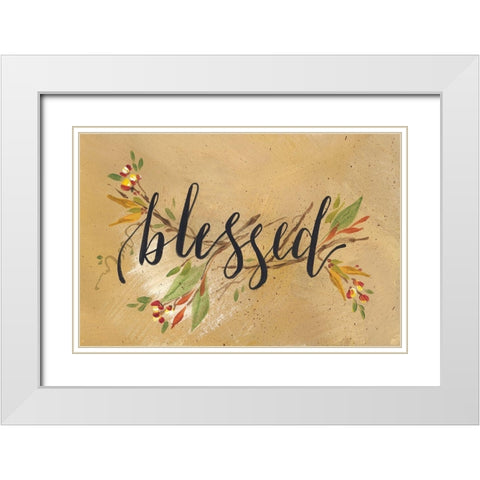 Blessed White Modern Wood Framed Art Print with Double Matting by Strong, Molly Susan