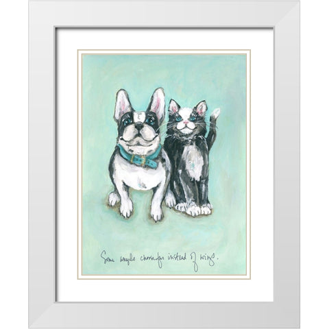 Some Angels White Modern Wood Framed Art Print with Double Matting by Strong, Molly Susan