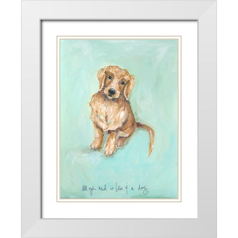 Love and a Dog White Modern Wood Framed Art Print with Double Matting by Strong, Molly Susan