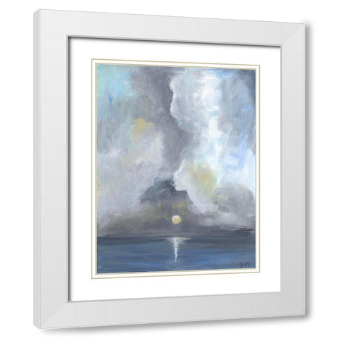 Moonlight I White Modern Wood Framed Art Print with Double Matting by Strong, Molly Susan