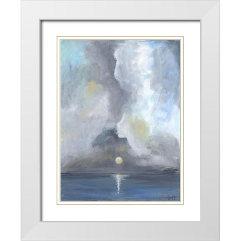 Moonlight I White Modern Wood Framed Art Print with Double Matting by Strong, Molly Susan