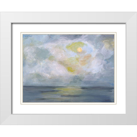 Moonlight II White Modern Wood Framed Art Print with Double Matting by Strong, Molly Susan