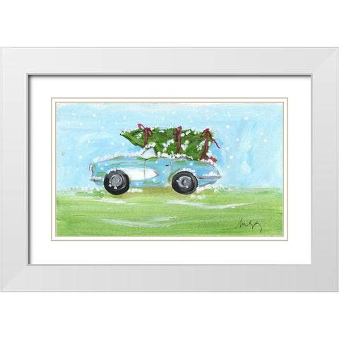 Convertible Christmas White Modern Wood Framed Art Print with Double Matting by Strong, Molly Susan