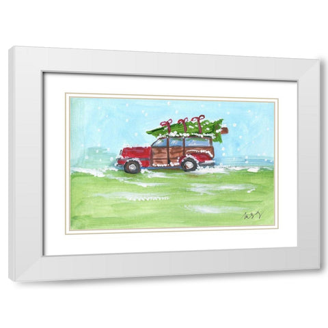 Woody White Modern Wood Framed Art Print with Double Matting by Strong, Molly Susan