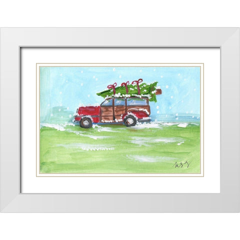 Woody White Modern Wood Framed Art Print with Double Matting by Strong, Molly Susan