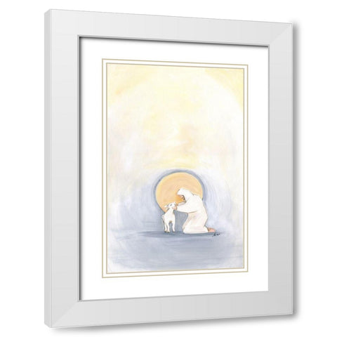 Lamb White Modern Wood Framed Art Print with Double Matting by Strong, Molly Susan