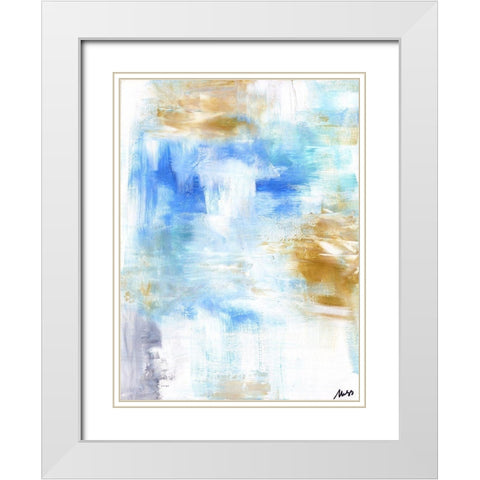 Ocean Abstract III White Modern Wood Framed Art Print with Double Matting by Strong, Molly Susan