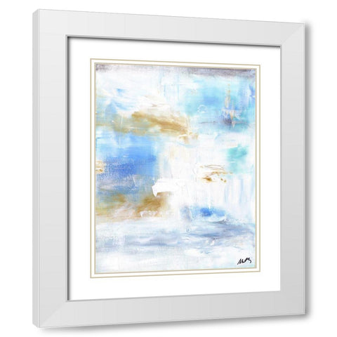Ocean Abstract IV White Modern Wood Framed Art Print with Double Matting by Strong, Molly Susan
