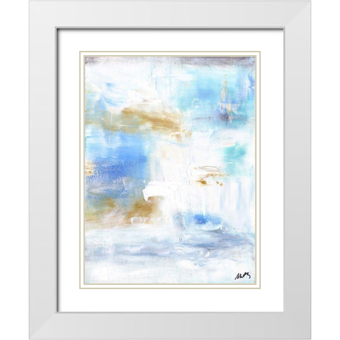 Ocean Abstract IV White Modern Wood Framed Art Print with Double Matting by Strong, Molly Susan
