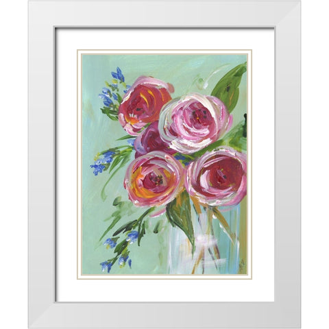 Floral Still Life White Modern Wood Framed Art Print with Double Matting by Strong, Molly Susan