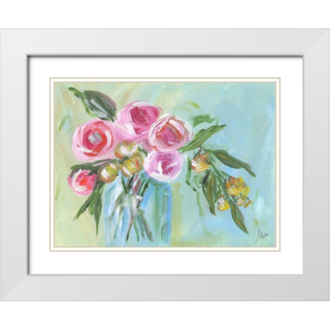Floral Still Life II White Modern Wood Framed Art Print with Double Matting by Strong, Molly Susan