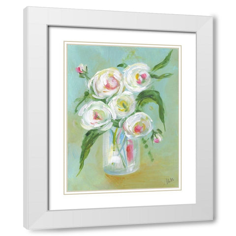 Floral Still Life III White Modern Wood Framed Art Print with Double Matting by Strong, Molly Susan