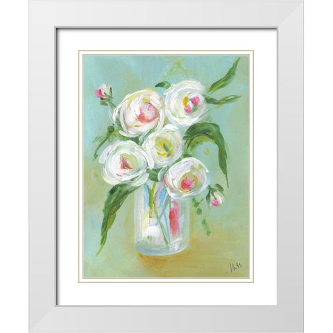 Floral Still Life III White Modern Wood Framed Art Print with Double Matting by Strong, Molly Susan
