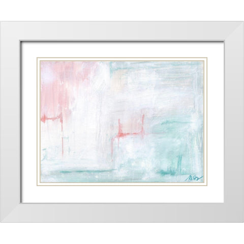 Pastel Abstract II White Modern Wood Framed Art Print with Double Matting by Strong, Molly Susan