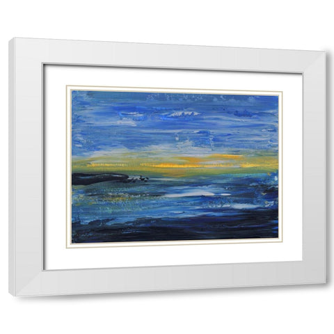 Abstract III White Modern Wood Framed Art Print with Double Matting by Strong, Molly Susan