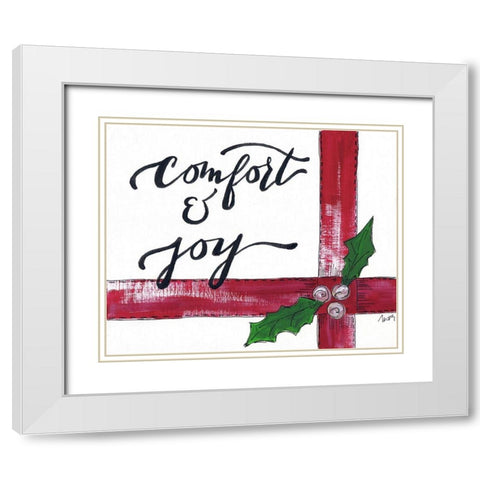 Comfort and Joy White Modern Wood Framed Art Print with Double Matting by Strong, Molly Susan