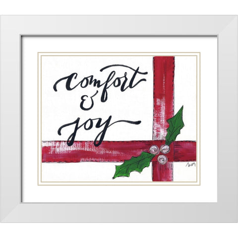 Comfort and Joy White Modern Wood Framed Art Print with Double Matting by Strong, Molly Susan