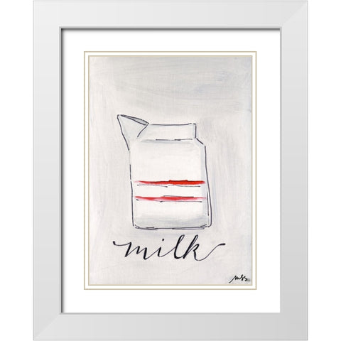 Milk White Modern Wood Framed Art Print with Double Matting by Strong, Molly Susan