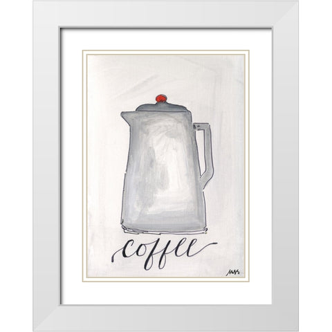 Coffee White Modern Wood Framed Art Print with Double Matting by Strong, Molly Susan