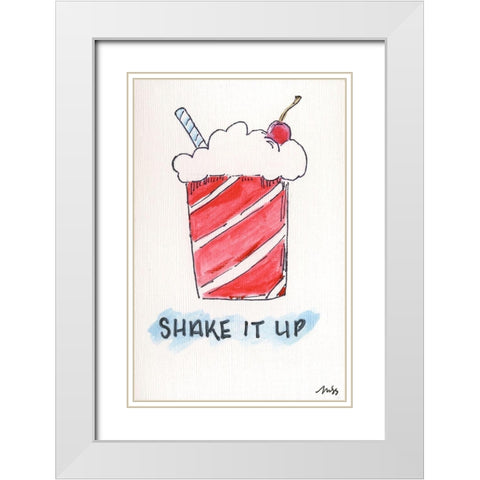 Shake It Up White Modern Wood Framed Art Print with Double Matting by Strong, Molly Susan