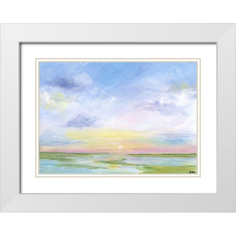 Sunrise White Modern Wood Framed Art Print with Double Matting by Strong, Molly Susan