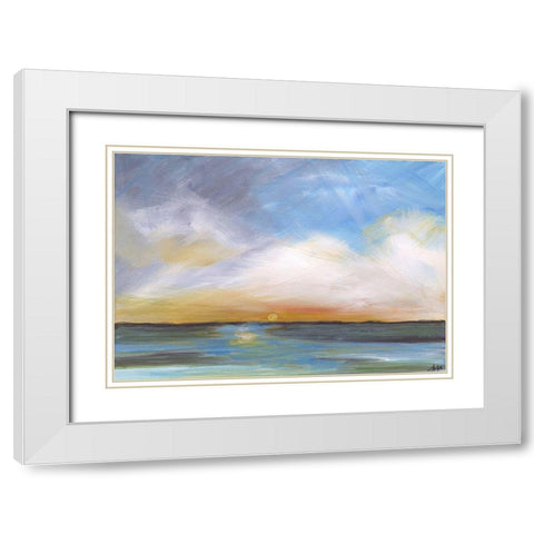 Sunset White Modern Wood Framed Art Print with Double Matting by Strong, Molly Susan
