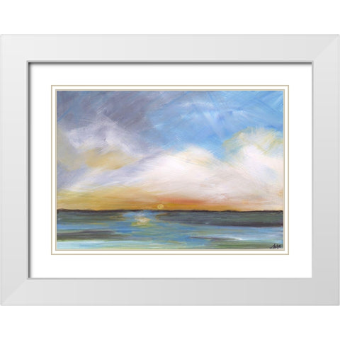 Sunset White Modern Wood Framed Art Print with Double Matting by Strong, Molly Susan