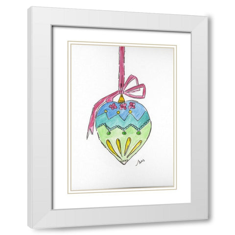 Ornament II White Modern Wood Framed Art Print with Double Matting by Strong, Molly Susan