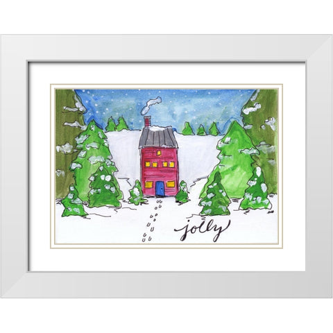 Jolly White Modern Wood Framed Art Print with Double Matting by Strong, Molly Susan