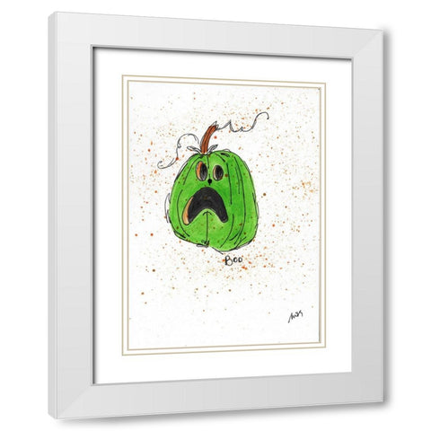 Boo White Modern Wood Framed Art Print with Double Matting by Strong, Molly Susan