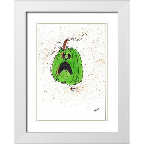 Boo White Modern Wood Framed Art Print with Double Matting by Strong, Molly Susan