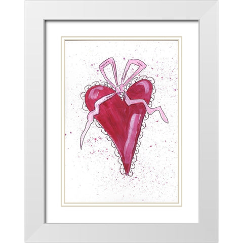 Valentine White Modern Wood Framed Art Print with Double Matting by Strong, Molly Susan