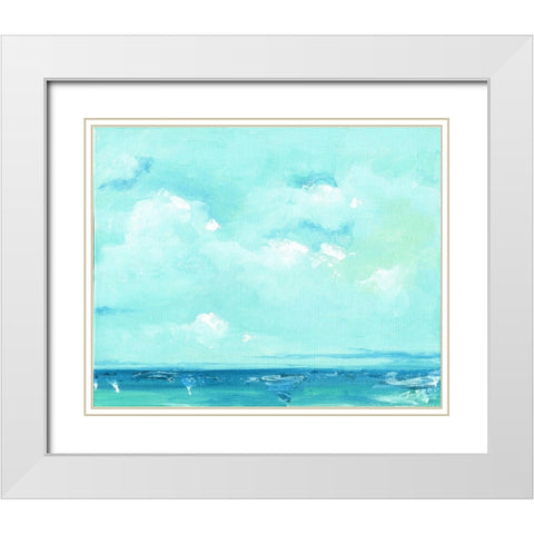 Oceanscape White Modern Wood Framed Art Print with Double Matting by Strong, Molly Susan