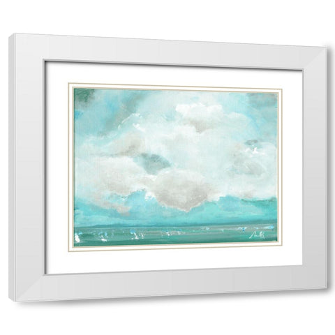 Oceanscape II White Modern Wood Framed Art Print with Double Matting by Strong, Molly Susan
